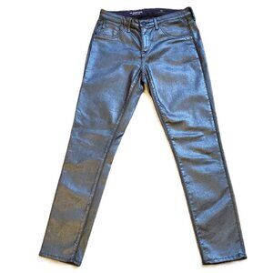 AG Adriano Goldschmied Legging Ankle Denim Jeans Silver Coated Womens Sz 27R